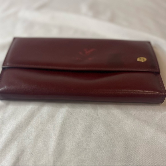 Rolfs Cowhide Vintage Leather Wallet Trifold W/Purse Clasp Gold Accent - Picture 4 of 13